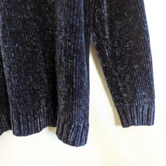 Orvis Scoop Neck Chenille Sweater XXL Navy Blue Super Soft Knit Plus Curvy - Picture 6 of 15